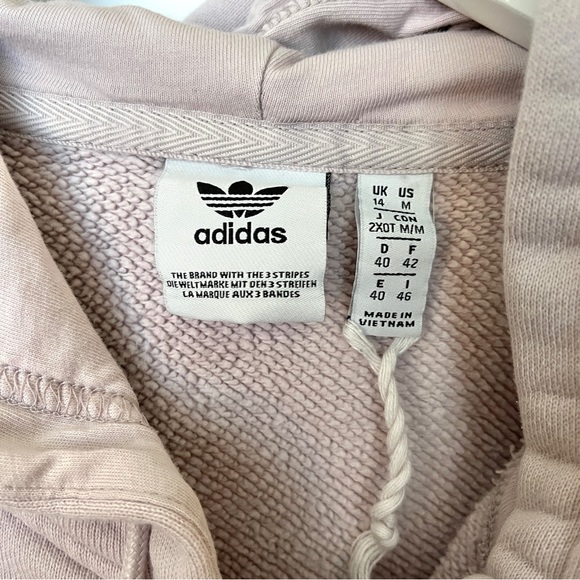 Adidas Winter Ease Pullover Hoodie Sweatshirt - Medium Pink Lavender, Oversized - Picture 8 of 12